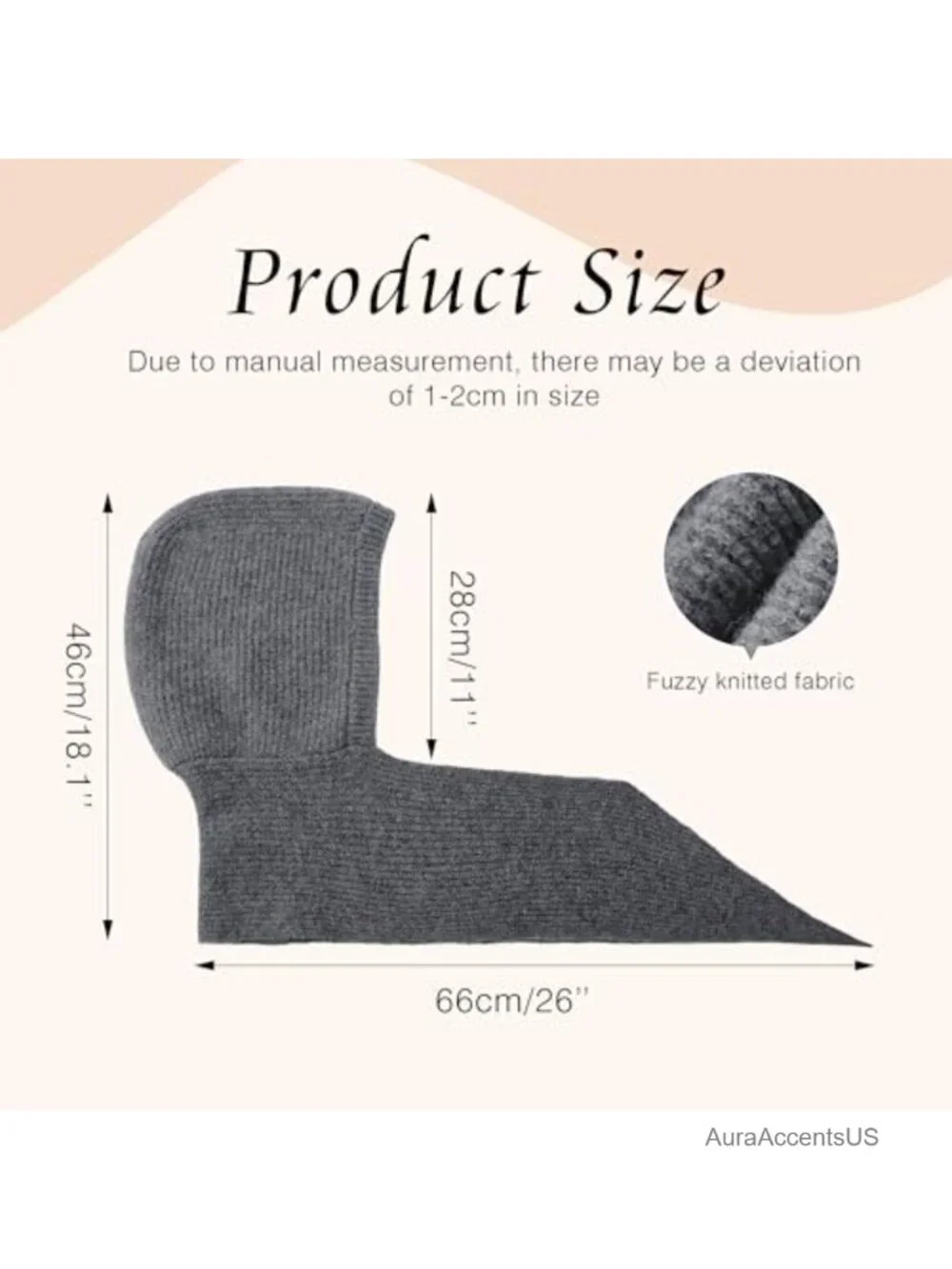 Knitted Hooded Scarf 2-in-1 Winter Neck Warmer Wrap for Women